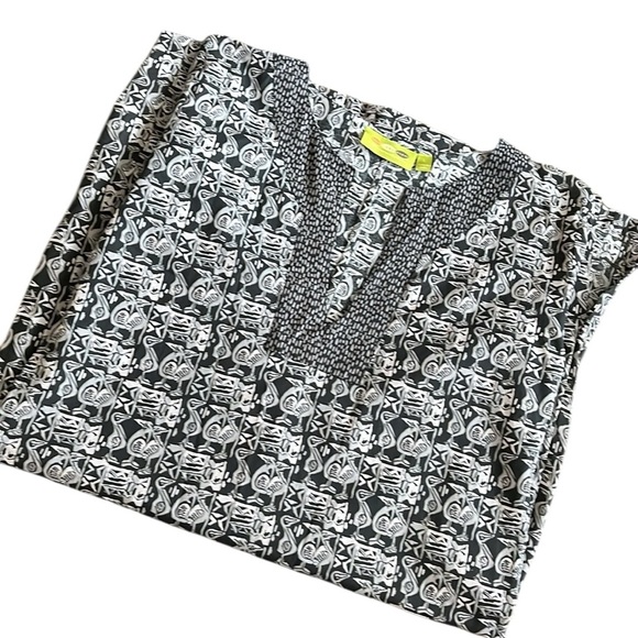 Rock Flower Paper Black and White Pattern Dress/ Tunic Size Large - Picture 7 of 7